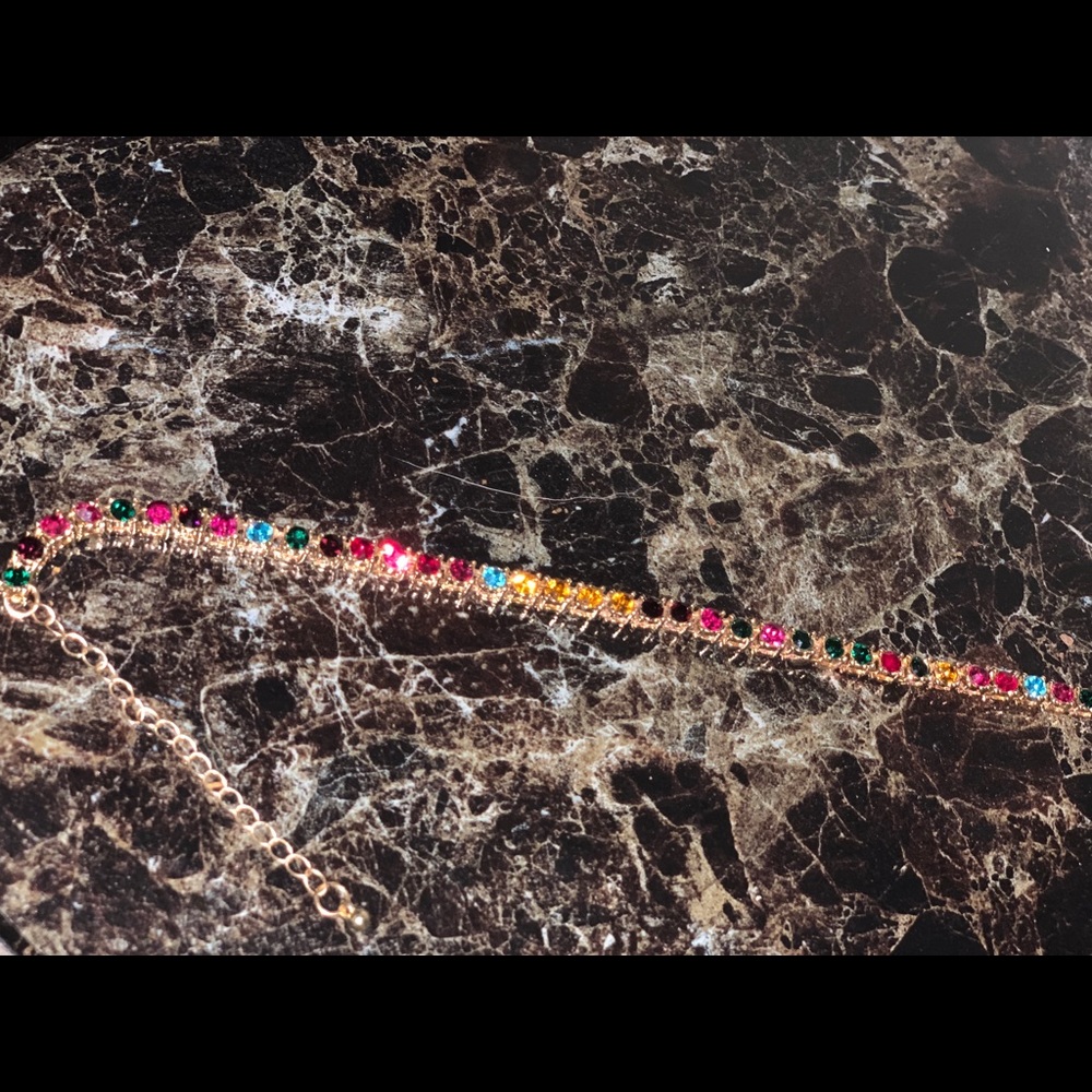 Necklace W/ amethyst, opal gemstones